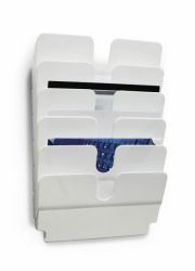 Durable FLEXIPLUS Prospektständer 6 Regale Weiß 