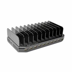 Eaton Tripp Lite U280-010-ST-CEE 10-Port-USB-Ladestation mit einstellbarem Speicher, 12 V 8 A [96 W] USB-Ladegerät-Ausgang, Schuko-Netzkabel 