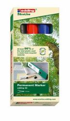 Edding 22 EcoLine Permanent-Marker Meißel Schwarz, Blau, Grün, Rot 