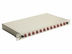 Equip 12-Port-Glasfaser-Spleißbox, LC-Duplex, OM4, 1 HE, ausgestattet, Grau 