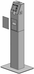 Ergonomic Solutions Floor standing self service - kiosk -BLACK- - Warranty: 60M