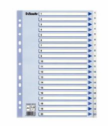 Esselte 100138 Tab-Register Numerischer Registerindex Polypropylen [PP] Blau, Weiß 