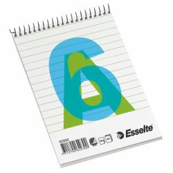 Esselte Spiral Pad A6 Notizbuch 80 Blätter Blau, Grün, Weiß 