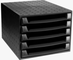 Exacompta 221014D Büro-Schubladenschrank Schwarz 
