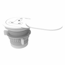 Fellowes Power Spot Type G for 60-80mm Desk Grommet Holes 2m Cable Black - 100137176 Verlängerungskabel 1 AC-Ausgänge Drinnen Weiß 