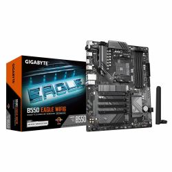 GIGABYTE B550 EAGLE WIFI6 Mainboard – AMD Ryzen 5000 G-Serie CPUs, 10+3+1 Phasen VRM, bis zu 3200 MHz DDR4, 1xPCIe 4.0 + 1xPCIe 3.0 M.2, 1GbE LAN, WIFI 6, USB 3.2 Gen 2 