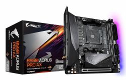 GIGABYTE B550I AORUS PRO AX Mainboard – AMD Ryzen 5000 CPUs, 8 Phasen VRM, bis zu 5300 MHz DDR4, 1xPCIe 4.0 + 1xPCIe 3.0 M.2, Wi-Fi 6E, 2.5GbE LAN, USB 3.2 Gen 2 