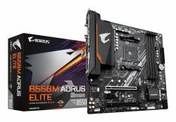 GIGABYTE B550M AORUS ELITE Mainboard – AMD Ryzen 5000 CPUs, 5+3 Phasen VRM, bis zu 4733 MHz DDR4, 1xPCIe 4.0 + 1xPCIe 3.0 M.2, 1GbE LAN, USB 3.2 Gen 1 