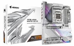 GIGABYTE X870E AORUS MASTER X3D ICE Mainboard – Unterstützt AMD Ryzen 9000 Prozessoren, 18+2+2-Phasen Digital-VRM, bis zu 9000 Hz DDR5 [OC], 2 x PCIe 5.0 + 3 x PCIe 4.0, Wi-Fi 7, 10 GbE LAN, USB 4 