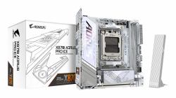 GIGABYTE X870I AORUS PRO ICE Mainboard - Unterstützt AMD Ryzen 9000er-Serie CPUs, 8+2+1 Phasen VRM, bis zu 8400 MHz DDR5 [OC], 1xPCIe 5.0 M.2 + 1xPCIe 4.0 M.2, WI-FI 7, 2,5 GbE LAN, USB 4 