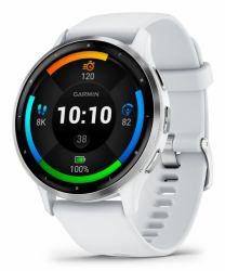 Garmin Venu 3 3,56 cm [1.4"] AMOLED 45 mm Digital 454 x 454 Pixel Touchscreen Silber, Weiß WLAN GPS 