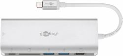 Goobay 76788 laptop-dockingstation & portreplikator USB Typ-C Silber 