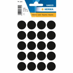 HERMA Vielzwecketiketten Ø 19 mm rund schwarz Papier matt 100 St. 