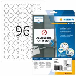 HERMA Ablösbare Etiketten A4 Ø 20 mm rund weiß Movables/ablösbar Papier matt 2400 St. 