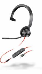 HP Blackwire 3315 Monaural USB-C - Headset +3.5mm Plug +USB-C/A - Adapter