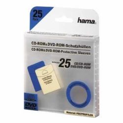 Hama CD/DVD Protective Sleeves, Pack of 25 25 Disks Transparent 