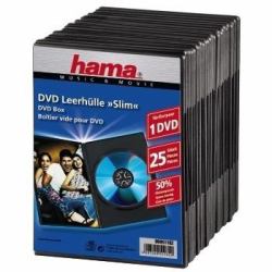 Hama DVD Slim Box 25, Black 1 Disks Schwarz 
