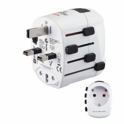 Hama World Travel Pro Netzstecker-Adapter Universal Weiß 