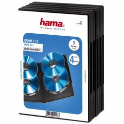 Hama DVD Quad Box, Black, Package of 5 pieces 4 Disks Schwarz 