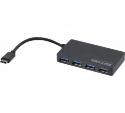 Hypertec 021308-HY Schnittstellen-Hub USB 3.2 Gen 1 [3.1 Gen 1] Type-C 5000 Mbit/s Schwarz 
