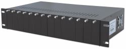 Intellinet 14-Slot-Medienkonvertergehäuse, 19"-Rackmount, 2 HE, 2 Netzteile [1 redundant] im Lieferumfang 