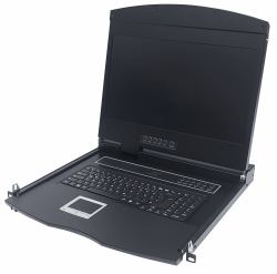 Intellinet Rackmount 19" LCD-Konsole für modulare KVM-Switche, LCD-Bildschirm mit 19"-Bildschirmdiagonale zur 19"-Rackmontage, 1 HE, modulares System, Tastatur mit französischem Layout 