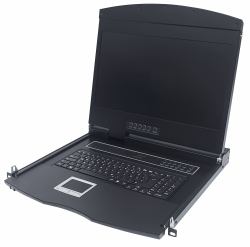 Intellinet Rackmount 19" LCD-DVI-Konsole für modulare KVM-Switche, DVI-LCD-Bildschirm mit 19"-Bildschirmdiagonale zur 19"-Rackmontage, 1 HE, modulares System, Tastatur mit französischem Layout 