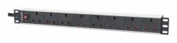 Intellinet 715324 Stromverteilereinheit [PDU] 8 AC-Ausgänge 1U Schwarz, Weiß 