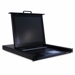 Inter-Tech KVM-1708 Konsolenregal 43,2 cm [17"] 1280 x 1024 Pixel Stahl Schwarz 