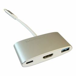 LC-Power LC-HUB-C-MULTI-4 laptop-dockingstation & portreplikator USB 3.2 Gen 1 [3.1 Gen 1] Type-C Silber, Weiß 