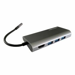 LC-Power LC-HUB-C-MULTI-5 laptop-dockingstation & portreplikator Kabelgebunden USB 3.2 Gen 1 [3.1 Gen 1] Type-C Anthrazit, Schwarz 