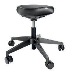 Leitz 65780095 Sattelstuhl Gepolsterter Sitz Schwarz Schaum Lenkrollen Metall 