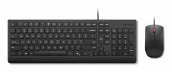 Lenovo Essential Wired Combo Black US Euro Tastatur Maus enthalten Universal USB Schwarz 