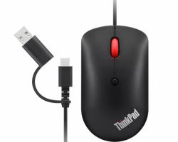 Lenovo 4Y51D20850 Maus Büro Beidhändig USB Typ-C Optisch 2400 DPI 