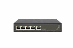 LevelOne Hilbert 5-Port Gigabit PoE Smart Lite Switch, 802.3at/af PoE, 4 PoE Ausgänge, 60W PoE-Leistungsbudget 