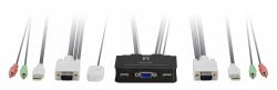 LevelOne 2-Port-Kabel-KVM-Switch, VGA, USB, Audio 