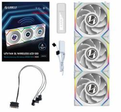 Lian Li UNI FAN SL Wireless LCD 120 Reverse Blade Computergehäuse Ventilator 12 cm Weiß 3 Stück[e] 