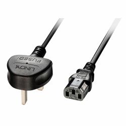 Lindy 30434 Stromkabel Schwarz 3 m Netzstecker Typ G C13-Koppler 
