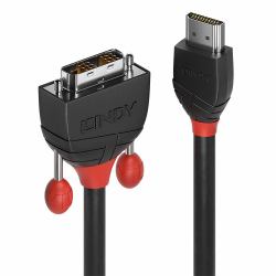 Lindy 36272 Videokabel-Adapter 2 m HDMI Typ A [Standard] DVI-D Schwarz 