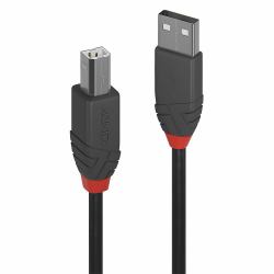 Lindy 36670 USB Kabel USB 2.0 0,2 m USB A USB B 0,48 Gbit/s Schwarz, Grau 