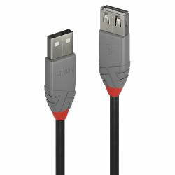 Lindy 36703 USB Kabel USB 2.0 2 m USB A 0,48 Gbit/s Schwarz, Grau 