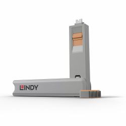 Lindy 40428 Schnittstellenblockierung Türblockierschlüssel USB Typ-C Grau, Orange 4 Stück[e] 