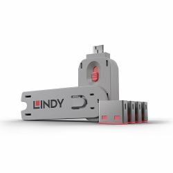 Lindy 40450 Schnittstellenblockierung Schnittstellenblockierung + Schlüssel USB Typ-A Pink Acrylnitril-Butadien-Styrol [ABS] 5 Stück[e] 