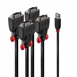 Lindy 42690 Serieller Konverter/Repeater/Isolator USB 1.1 RS-232 Schwarz 