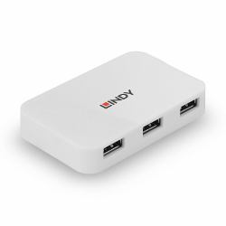 Lindy 43143 Schnittstellen-Hub USB 3.2 Gen 1 [3.1 Gen 1] Type-A 5000 Mbit/s Weiß 