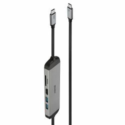 Lindy 43326 laptop-dockingstation & portreplikator Kabelgebunden USB 3.2 Gen 1 [3.1 Gen 1] Type-C Schwarz, Grau 