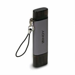 Lindy 43335 Kartenleser USB 3.2 Gen 1 [3.1 Gen 1] Type-A/Type-C Schwarz, Grau 