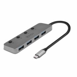 Lindy 43383 Schnittstellen-Hub USB 3.2 Gen 1 [3.1 Gen 1] Type-C 5000 Mbit/s Grau 