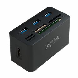 LogiLink CR0042 laptop-dockingstation & portreplikator Kabelgebunden USB 3.2 Gen 1 [3.1 Gen 1] Type-A Schwarz 