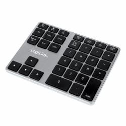 LogiLink ID0187 Numerische Tastatur Universal Bluetooth Aluminium, Schwarz 